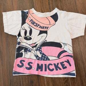 Vintage SS Mickey Minnie Mouse first mate Disney AOP size 5/6